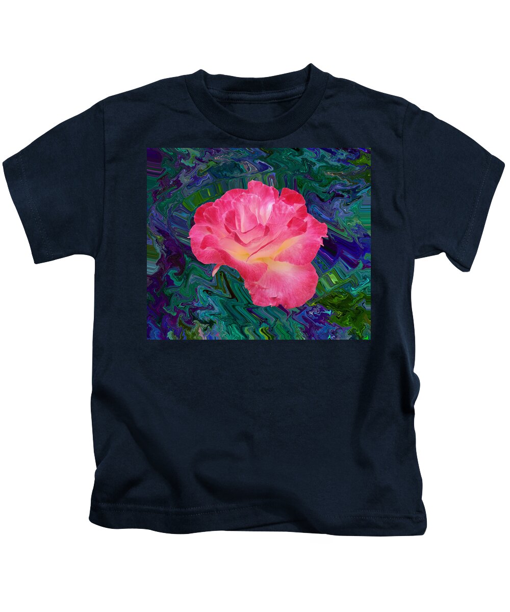 Rose In The Matter Of Your Hand V7 Kids T-Shirt featuring the photograph Rose In The Matter Of Your Hand V7 by Kenneth James