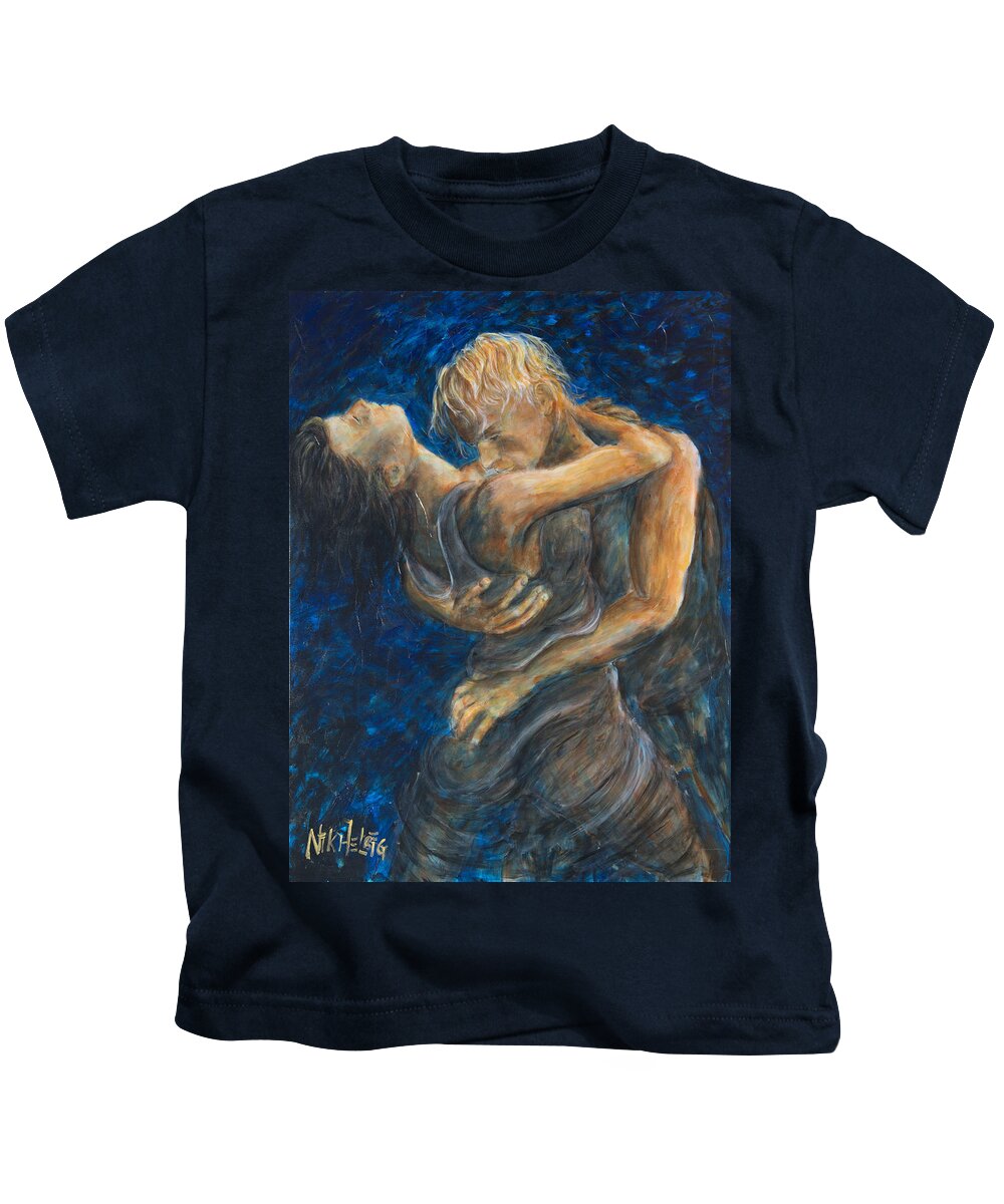 Slow Dancing Kids T-Shirt featuring the painting Slow Dancing III by Nik Helbig