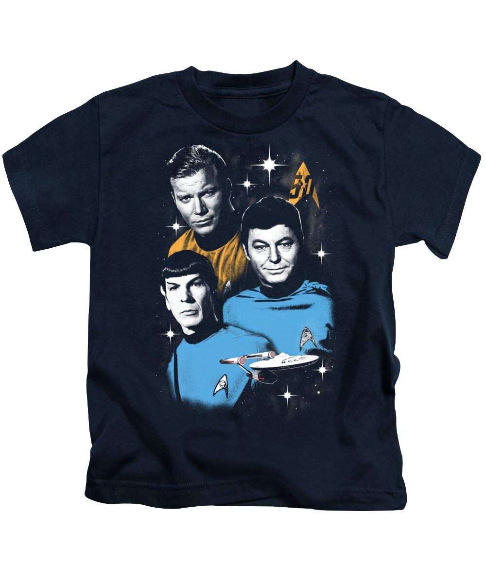  Kids T-Shirt featuring the digital art Star Trek - All Star Crew by Brand A
