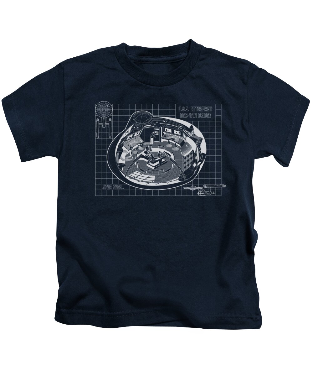 Star Trek Kids T-Shirt featuring the digital art Star Trek - Bridge Prints by Brand A