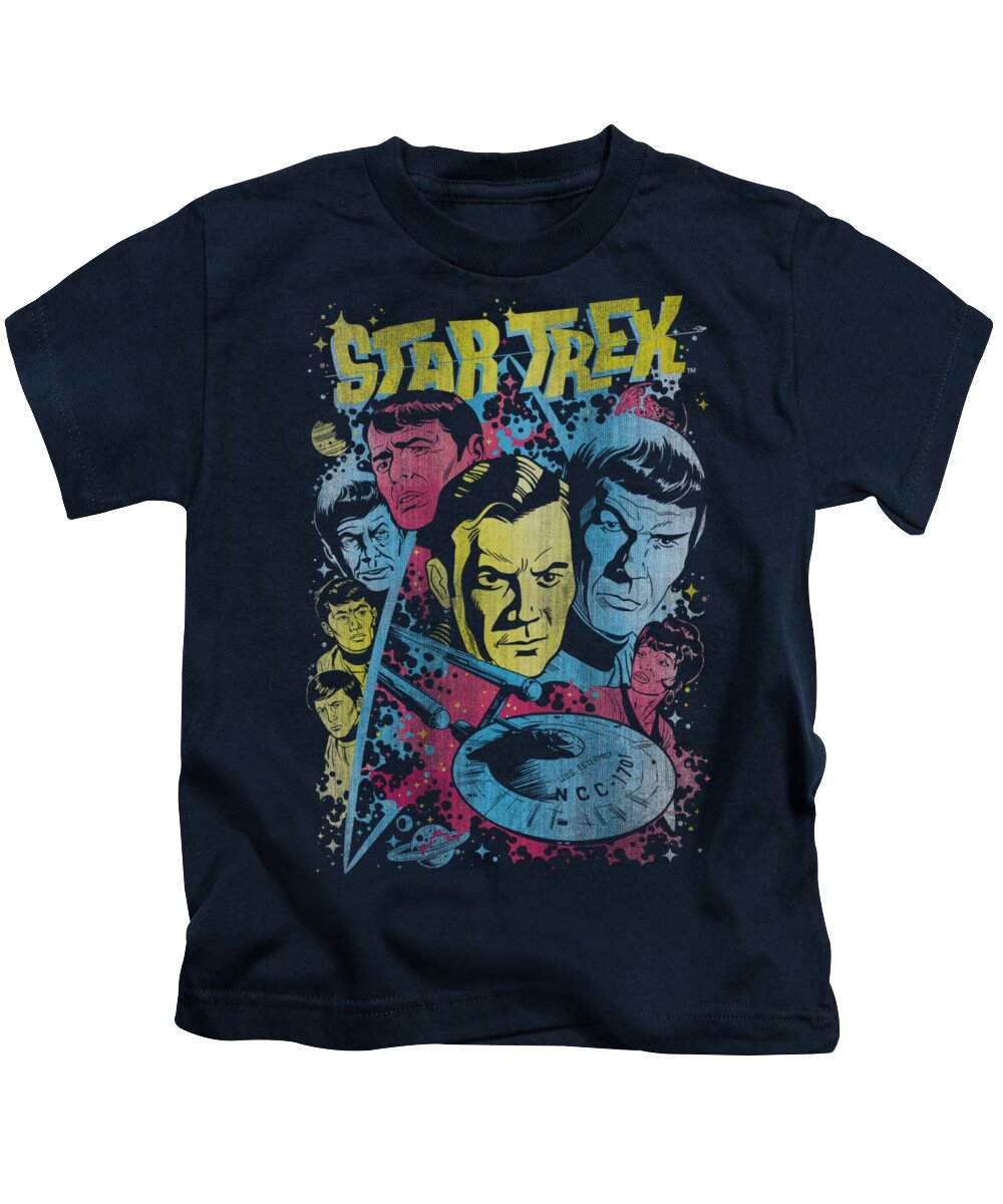 Star Trek Kids T-Shirt featuring the digital art Star Trek - Classic Crew Illustrated by Brand A