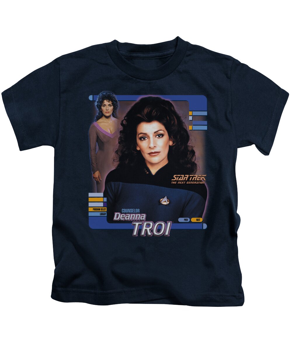 Star Trek Kids T-Shirt featuring the digital art Star Trek - Deanna Troi by Brand A