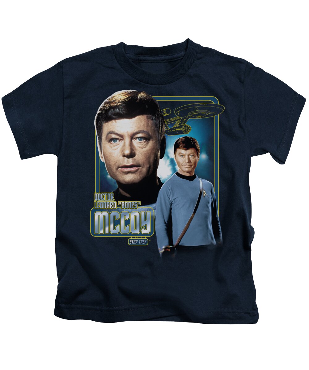 Star Trek Kids T-Shirt featuring the digital art Star Trek - Doctor Mccoy by Brand A