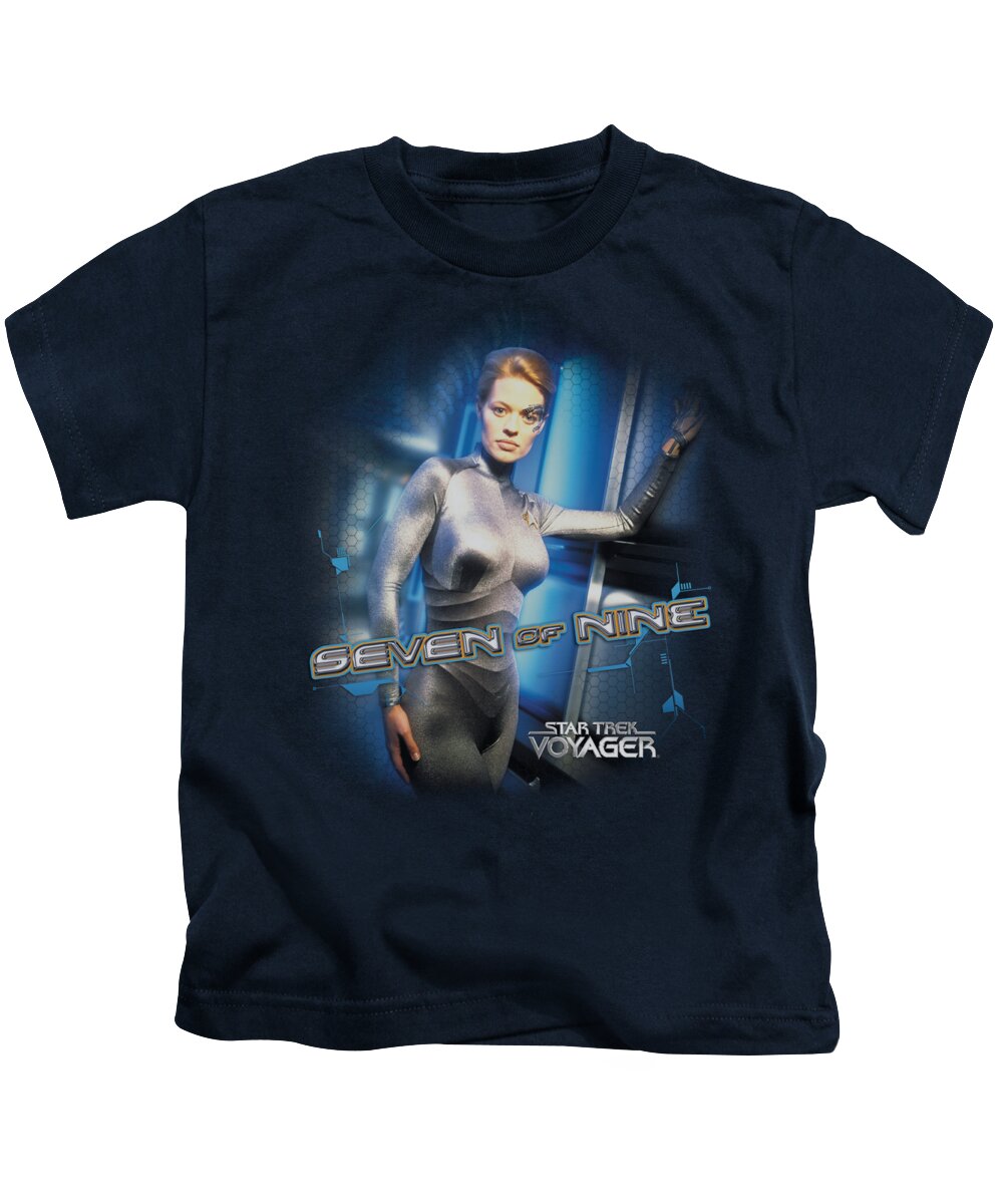 Star Trek Kids T-Shirt featuring the digital art Star Trek - Seven Of Nine by Brand A