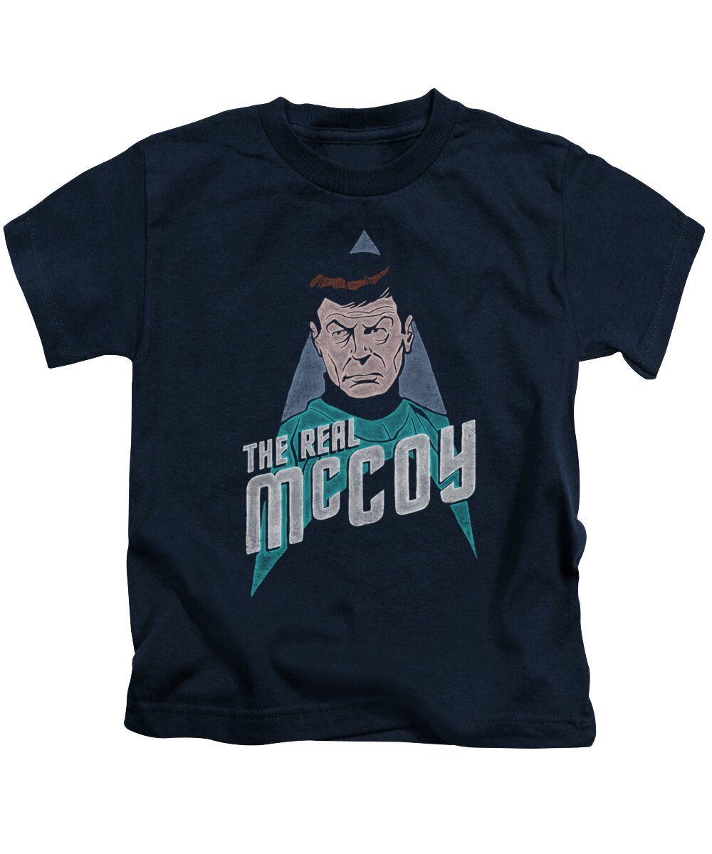 Star Trek Kids T-Shirt featuring the digital art Star Trek - The Real Mccoy by Brand A
