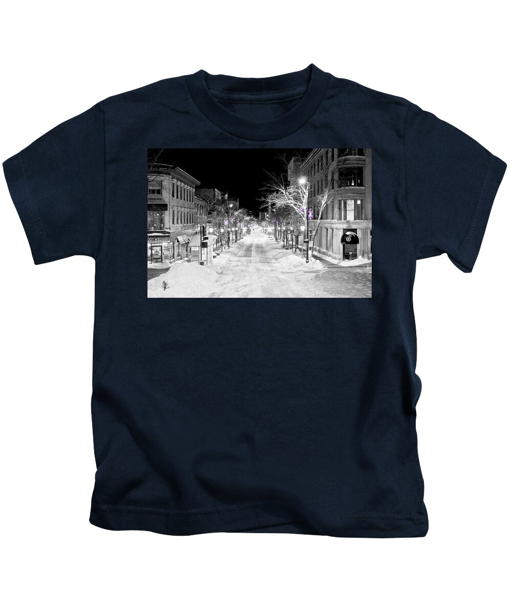 Capitol Kids T-Shirt featuring the photograph State Street Madison by Steven Ralser
