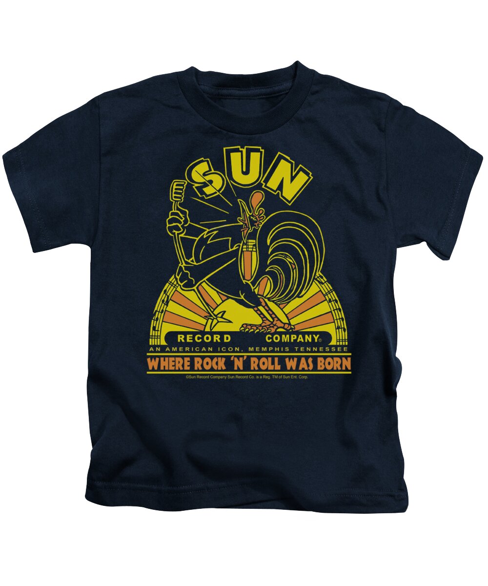 Kids T-Shirt featuring the digital art Sun - Rooster by Brand A