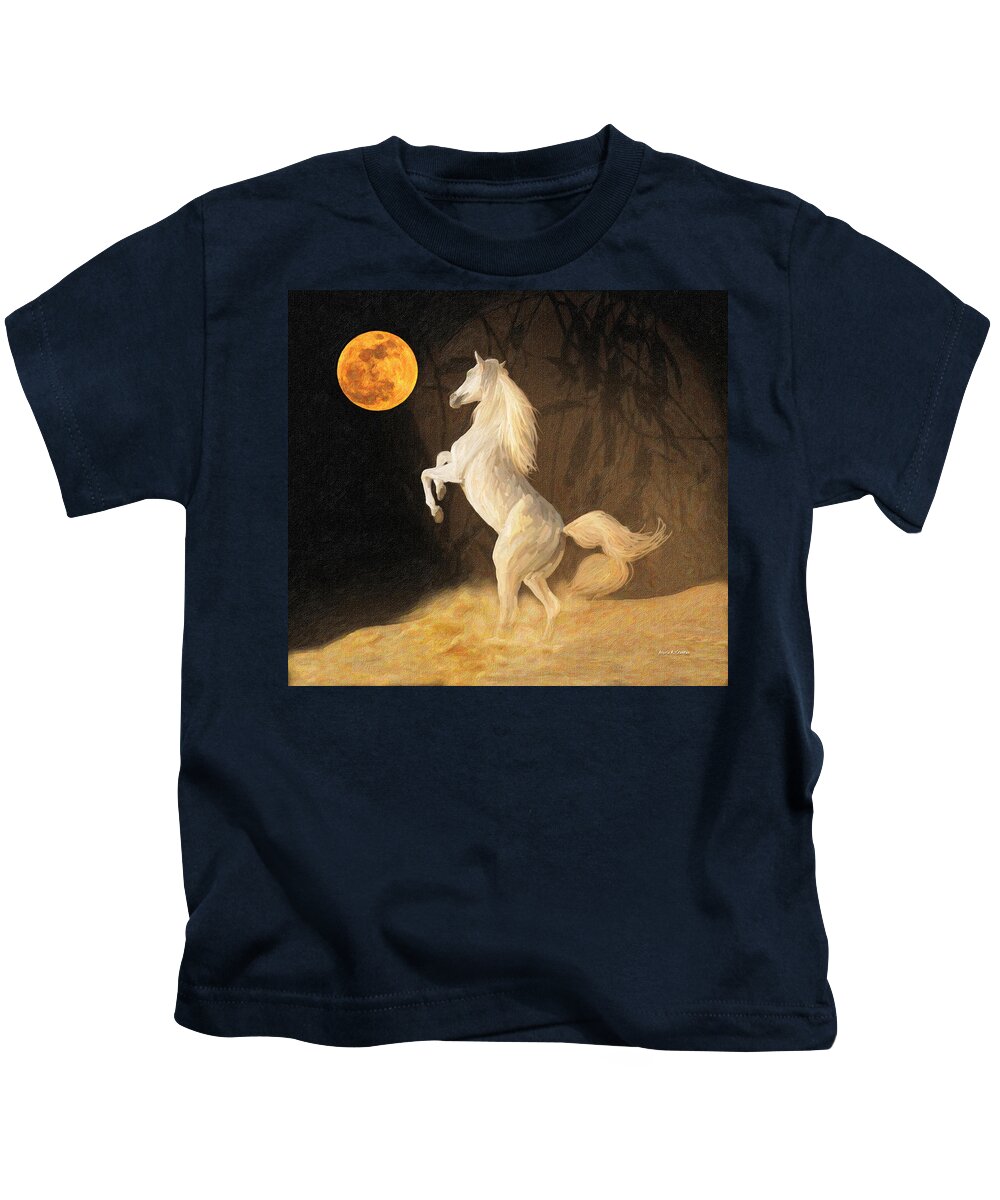 Moon Kids T-Shirt featuring the painting Super MoonStruck by Angela Stanton