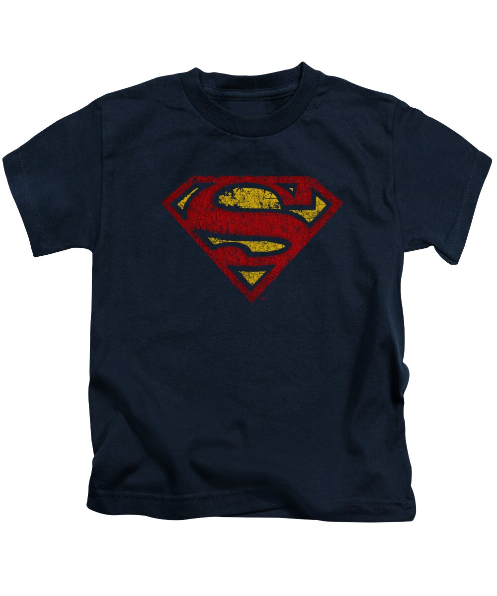 Superman Kids T-Shirt featuring the digital art Superman - Crackle S by Brand A