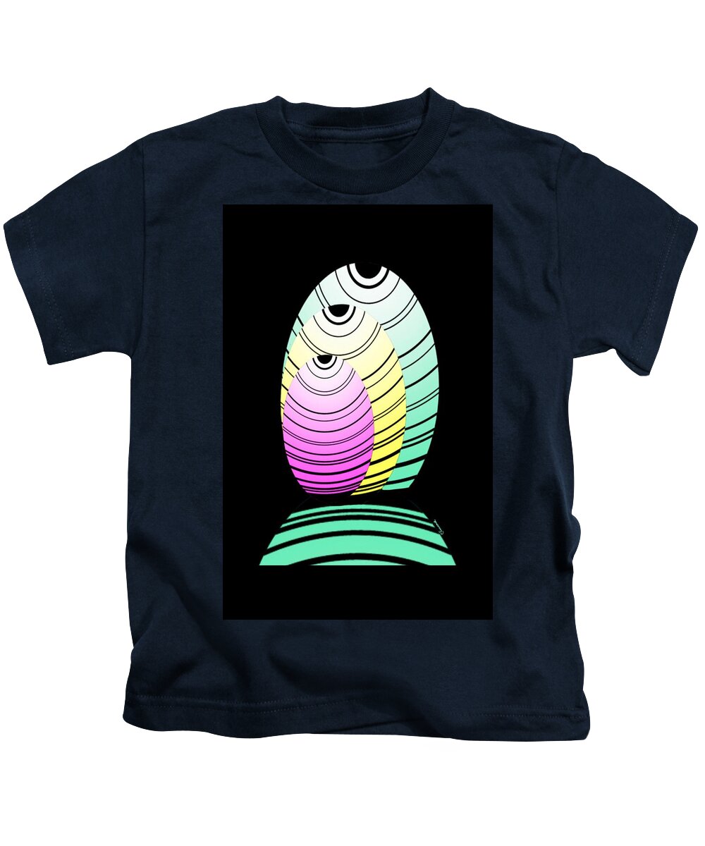 Graphic Fish Kids T-Shirt featuring the digital art Swim swim by Christine Fournier