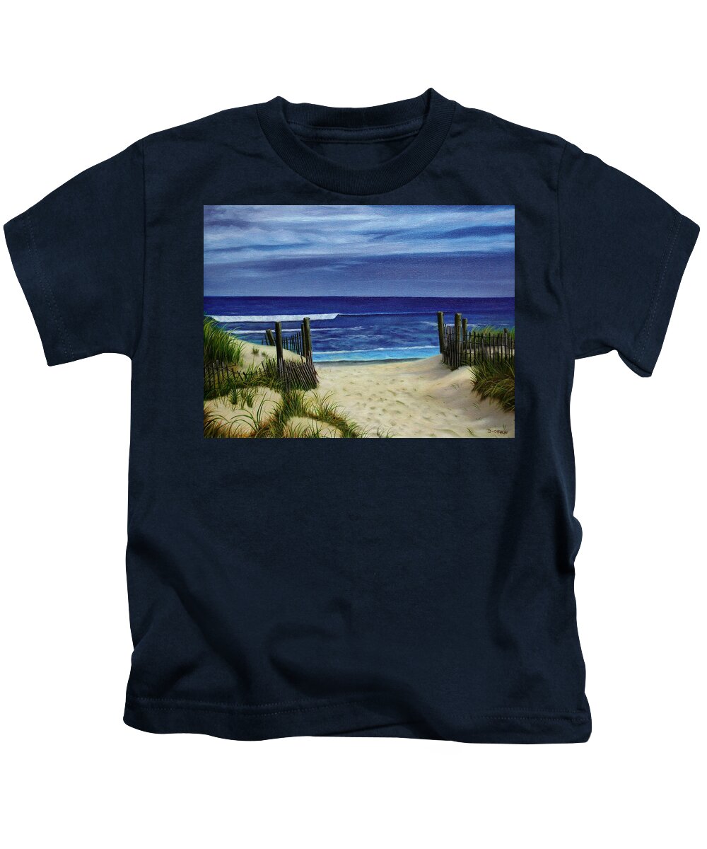Beach Kids T-Shirt featuring the painting The Jersey Shore by Daniel Carvalho
