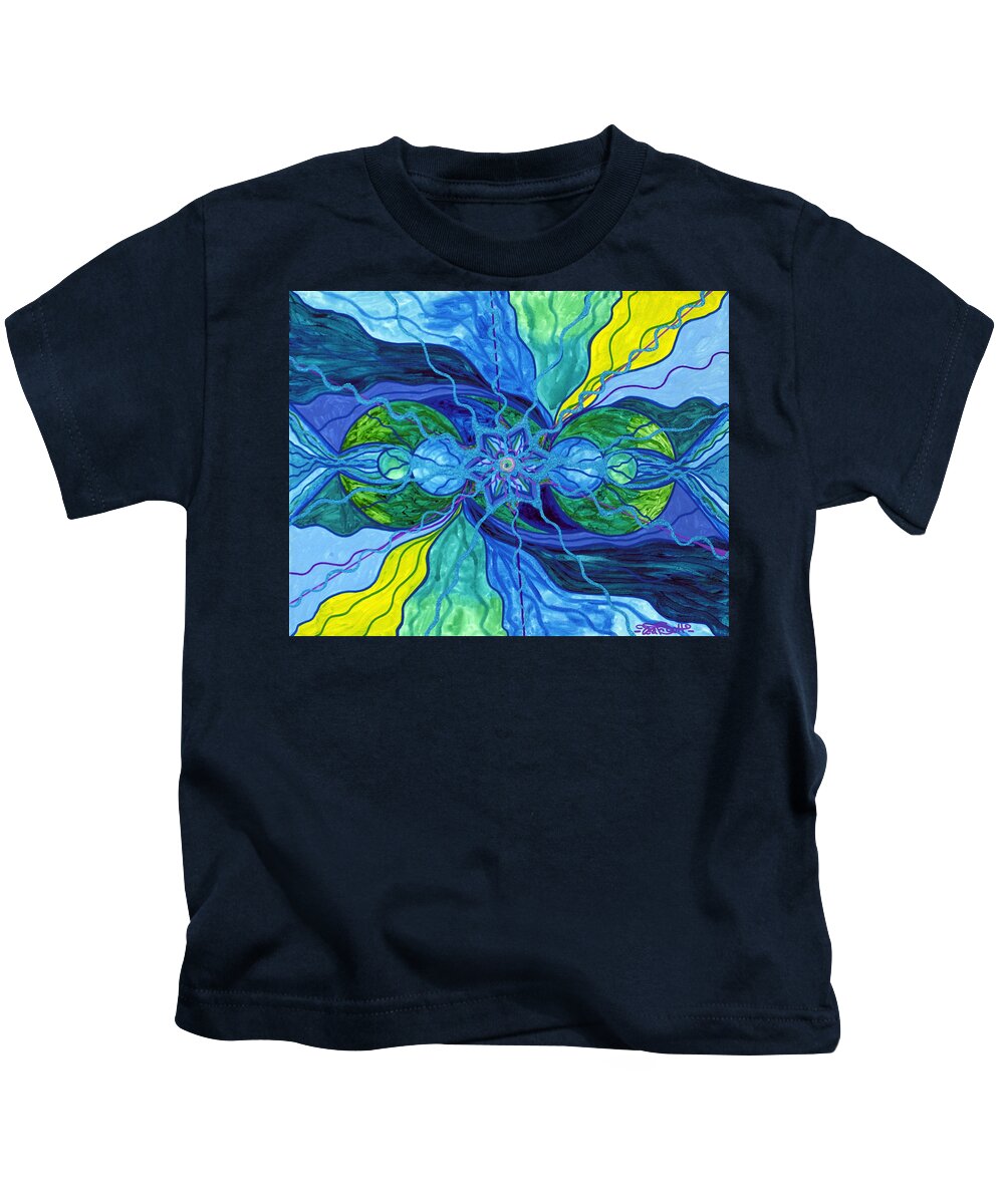 Tranquility Kids T-Shirt featuring the painting Tranquility by Teal Eye Print Store