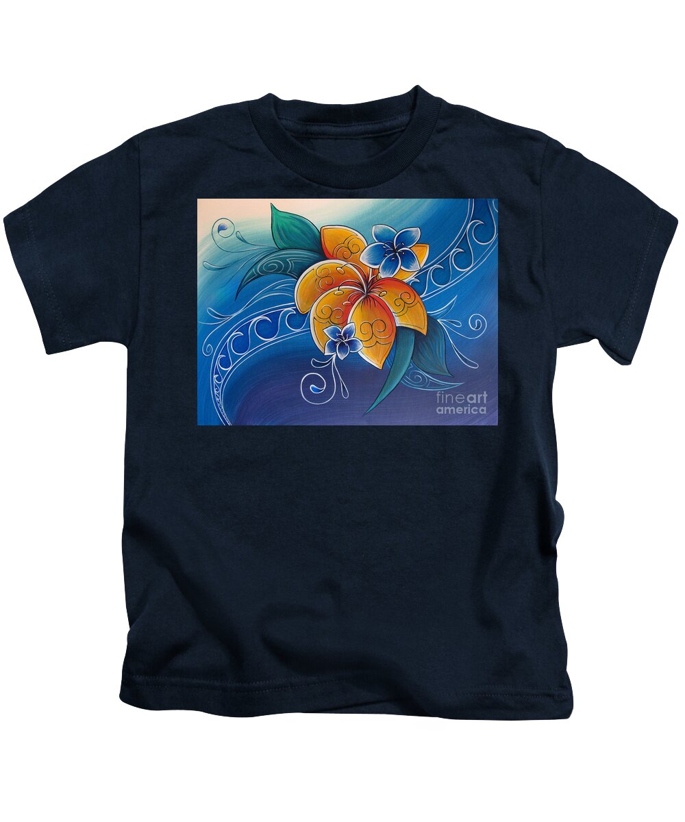 Tropical Kids T-Shirt featuring the painting Tropical Rua by Reina Cottier