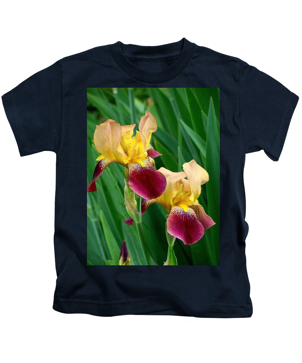 Fine Art Kids T-Shirt featuring the photograph Two Iris by Rodney Lee Williams