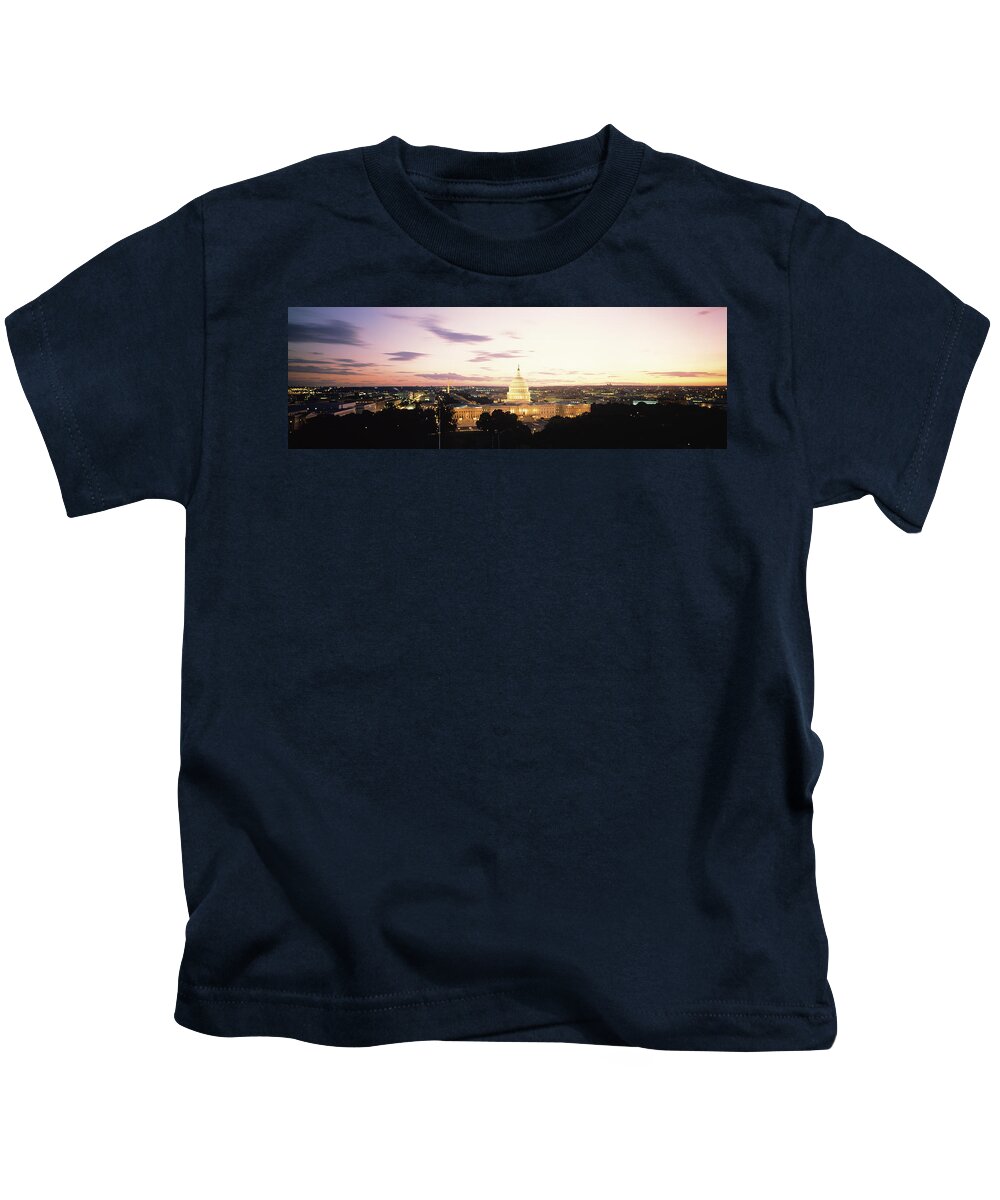 Photography Kids T-Shirt featuring the photograph Us Capitol Washington Dc Usa by Panoramic Images
