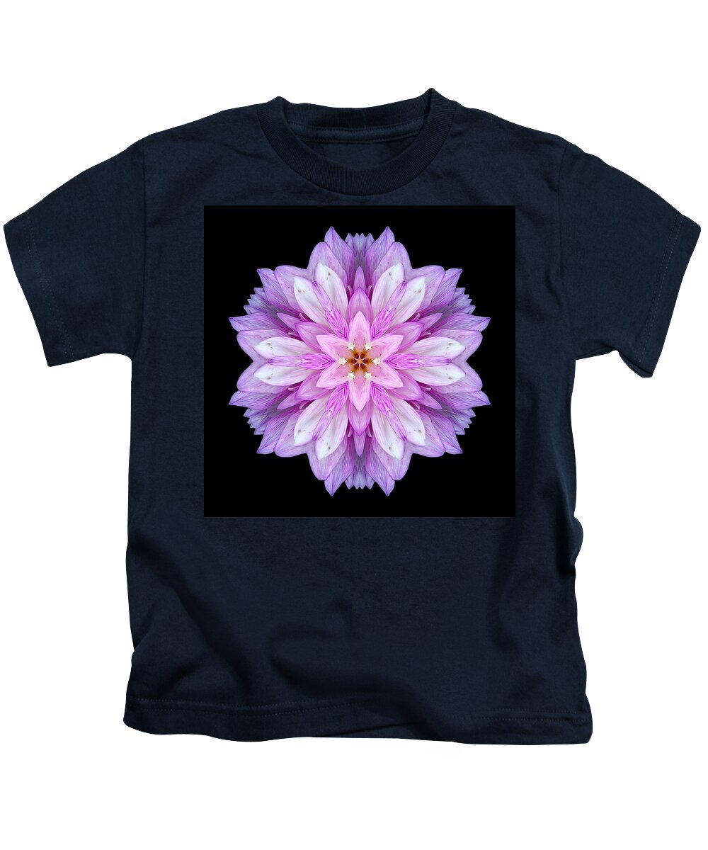 Flower Kids T-Shirt featuring the photograph Violet Dahlia I Flower Mandala by David J Bookbinder