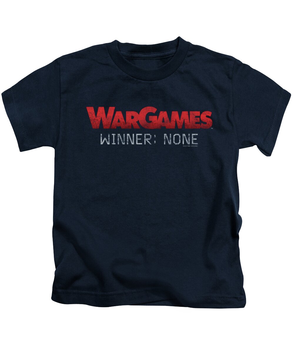  Kids T-Shirt featuring the digital art Wargames - No Winners by Brand A