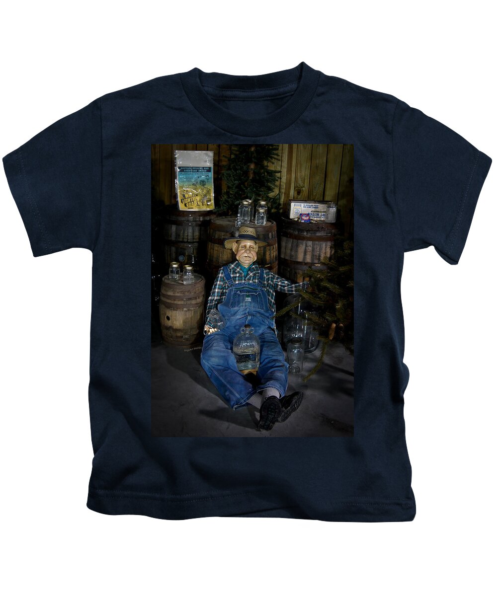 Wax Figure Kids T-Shirt featuring the photograph White Lightnin Road and Jeb by DigiArt Diaries by Vicky B Fuller