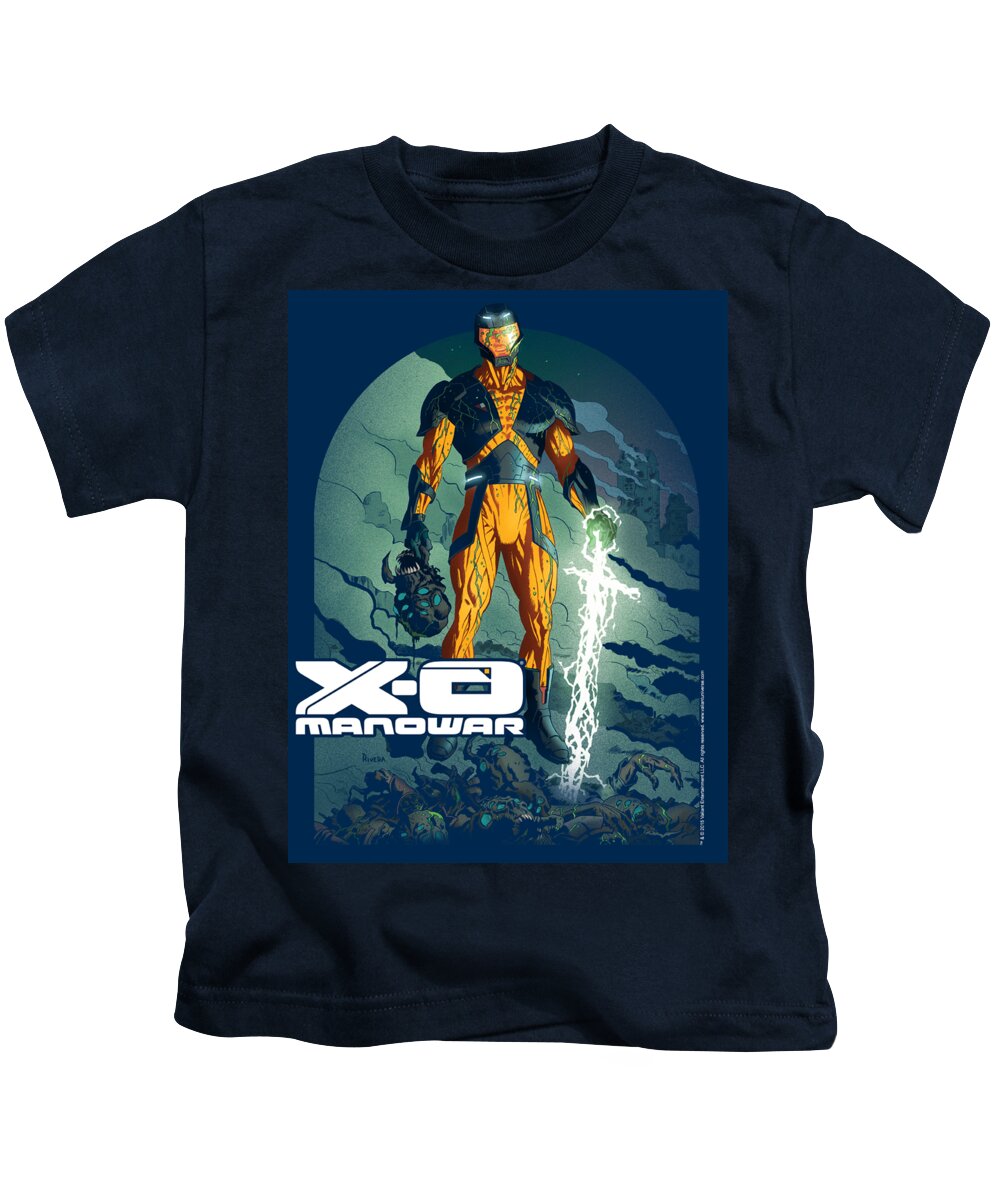  Kids T-Shirt featuring the digital art Xo Manowar - Planet Death by Brand A