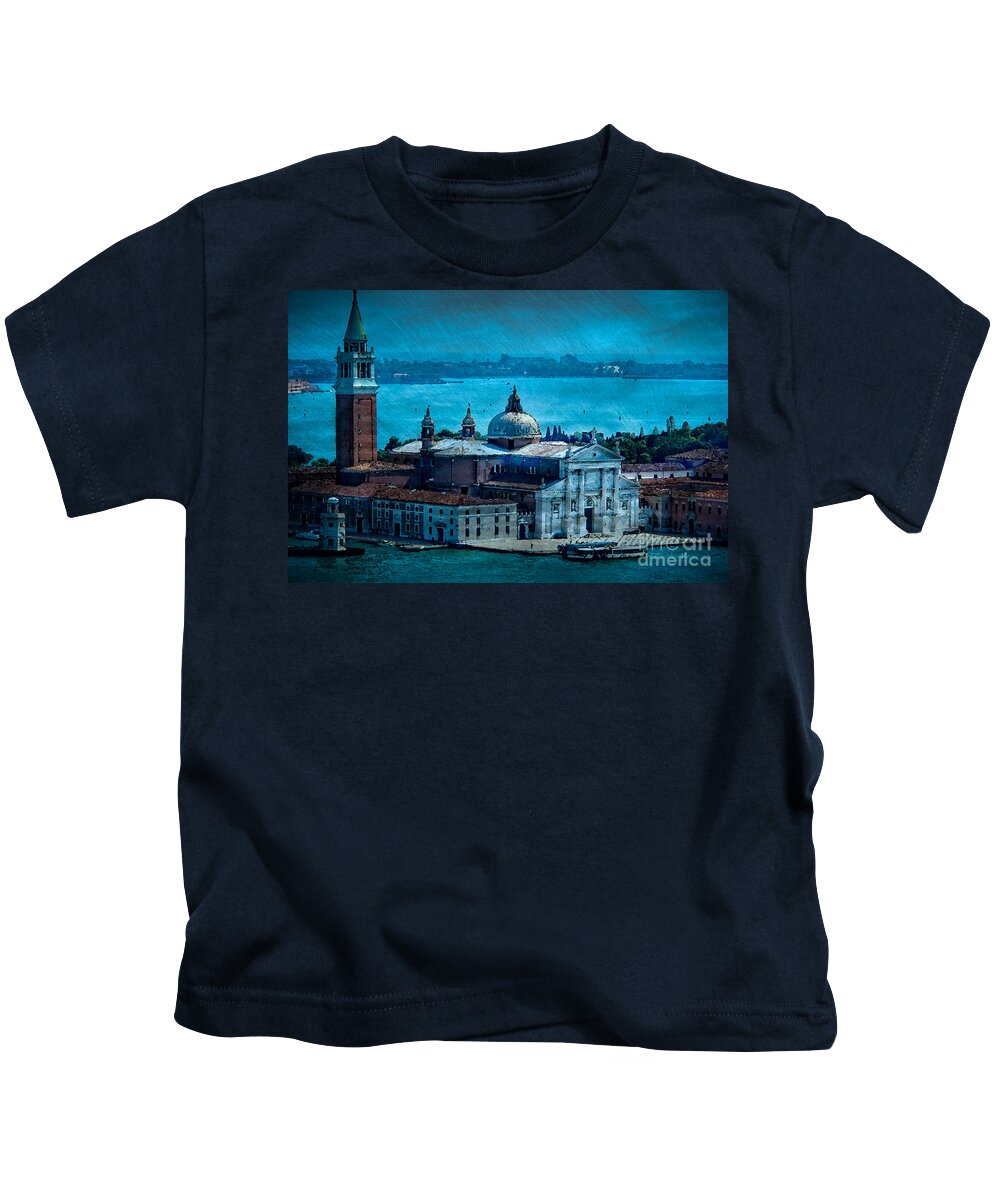 Venice Kids T-Shirt featuring the photograph Blue Venice by Doug Sturgess