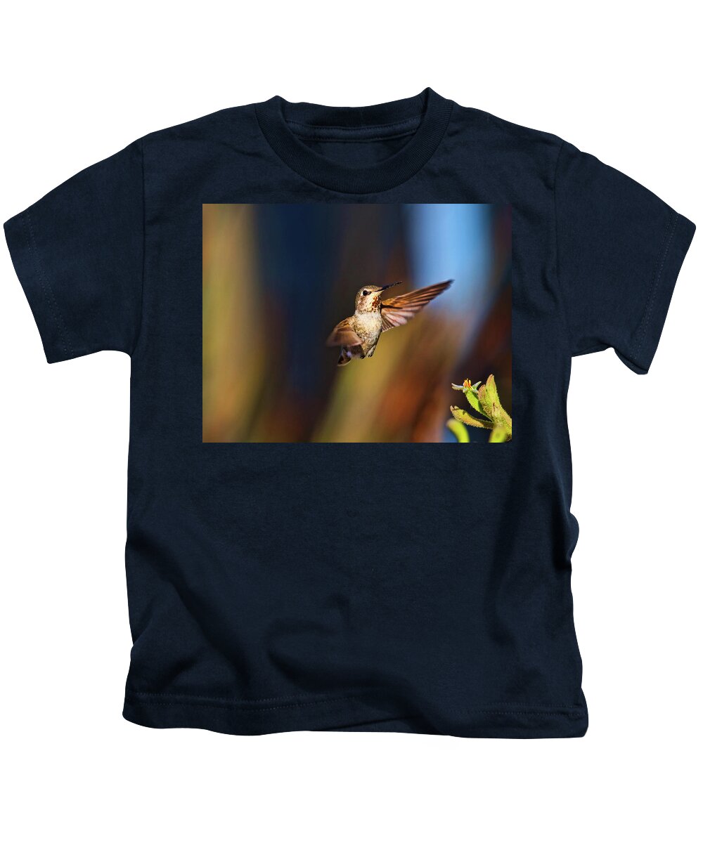 Annas Hummingbird Kids T-Shirt featuring the photograph Hummingbird by Beth Sargent