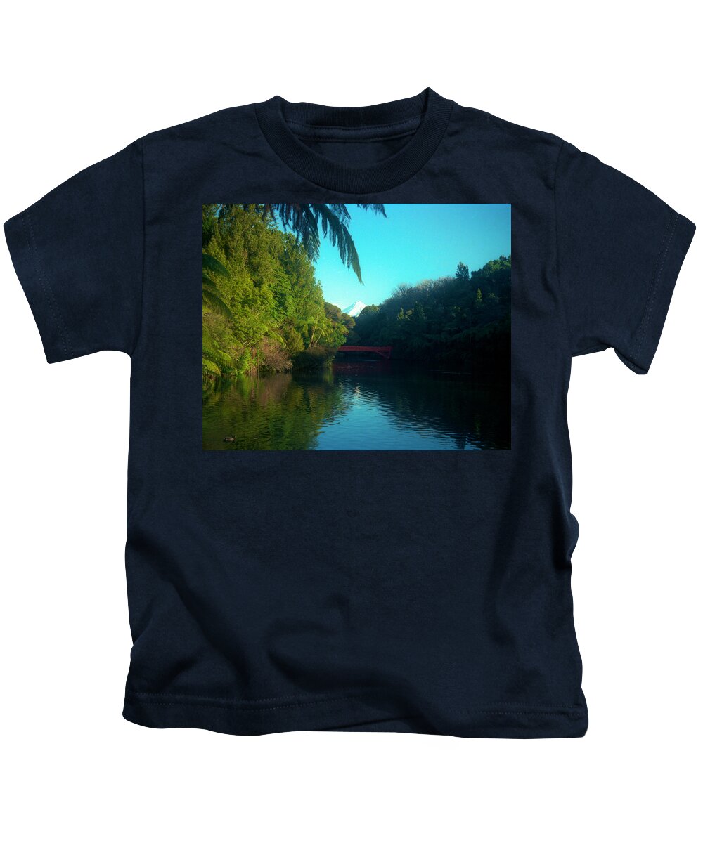 Mount Taranaki Kids T-Shirt featuring the photograph Mount Taranaki aka Mt Egmont New Zealand by Mark Dodd