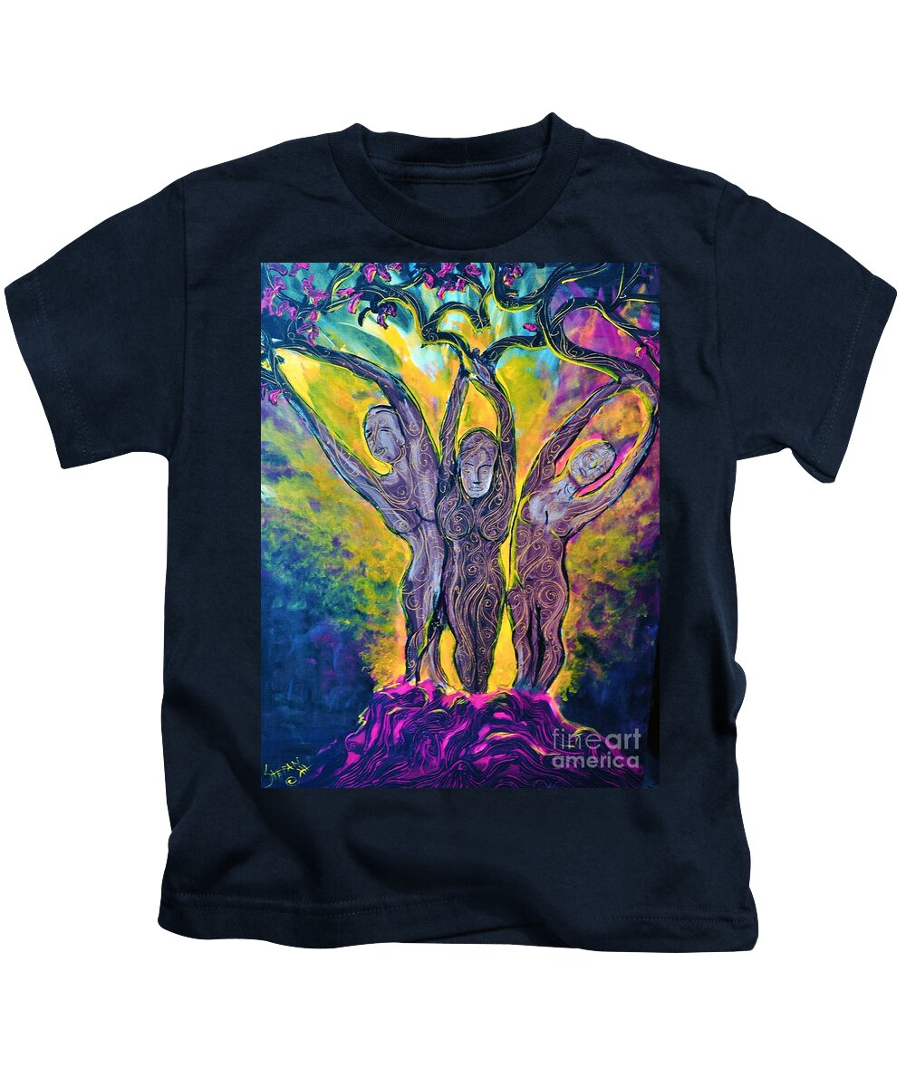 Trees Kids T-Shirt featuring the painting The Ascent by Stefan Duncan