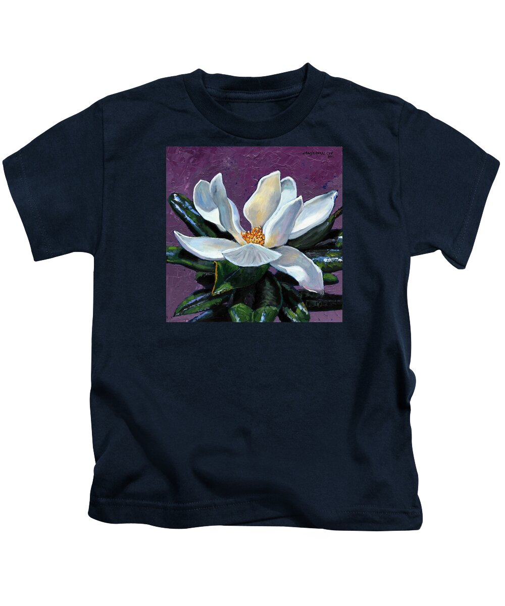 Magnolia Kids T-Shirt featuring the painting Come Unto Me #1 by John Lautermilch