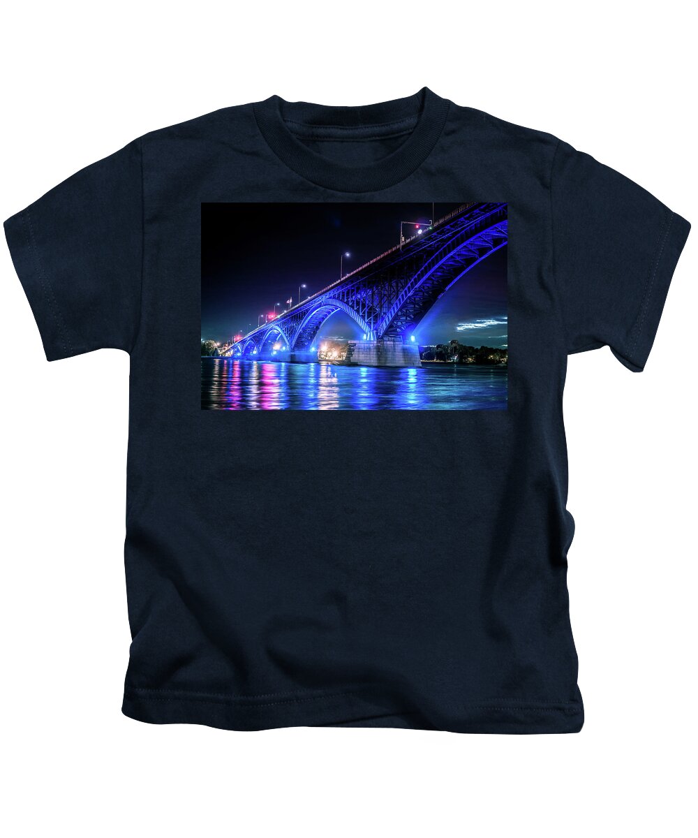 Peace Bridge Kids T-Shirt featuring the photograph Peace Bridge #1 by Dave Niedbala