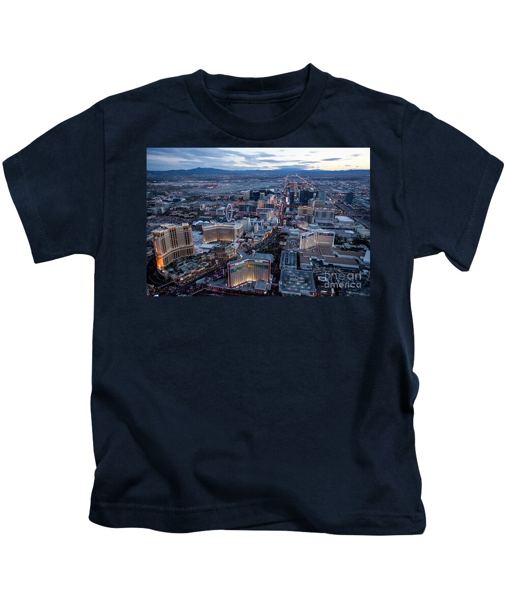 Las Vegas Kids T-Shirt featuring the photograph The Strip at night, Las Vegas #1 by PhotoStock-Israel