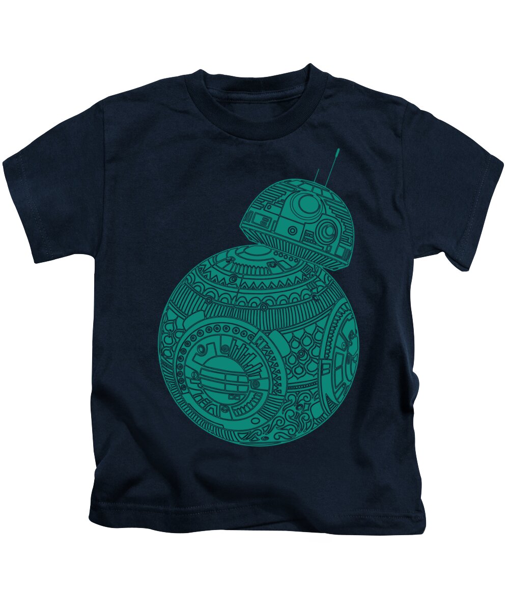 Bb8 Kids T-Shirt featuring the mixed media BB8 DROID - Star Wars Art, Blue #1 by Studio Grafiikka