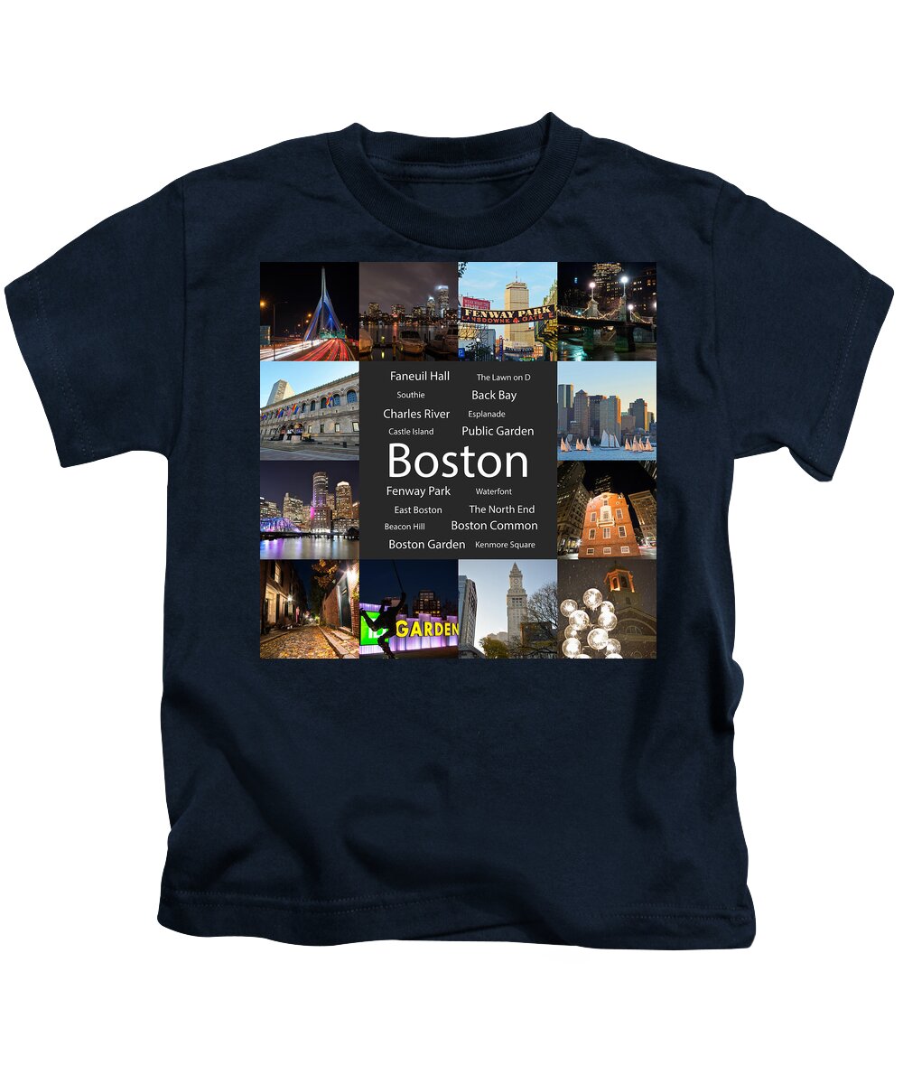 Boston Kids T-Shirt featuring the photograph Boston MA Collage #2 by Toby McGuire