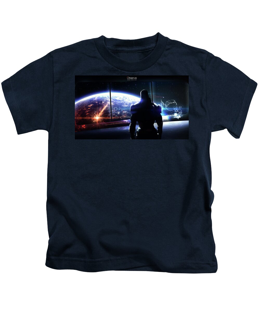 Space Station Kids T-Shirt featuring the digital art Space Station #2 by Super Lovely