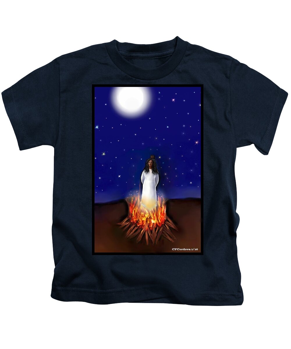 Woman Kids T-Shirt featuring the digital art Tara 2 #1 by Carmen Cordova