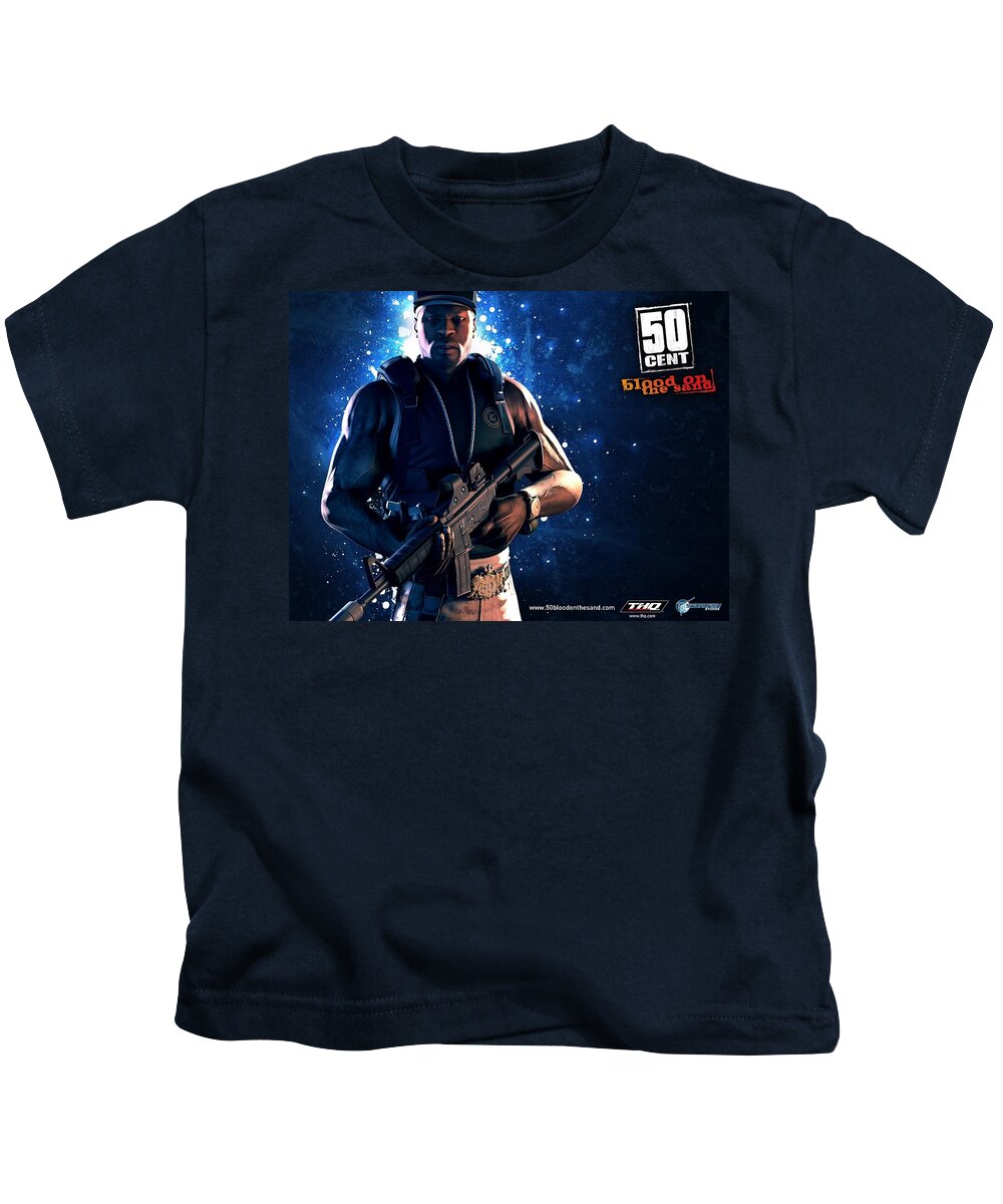 50 Cent Kids T-Shirt featuring the digital art 50 Cent by Maye Loeser