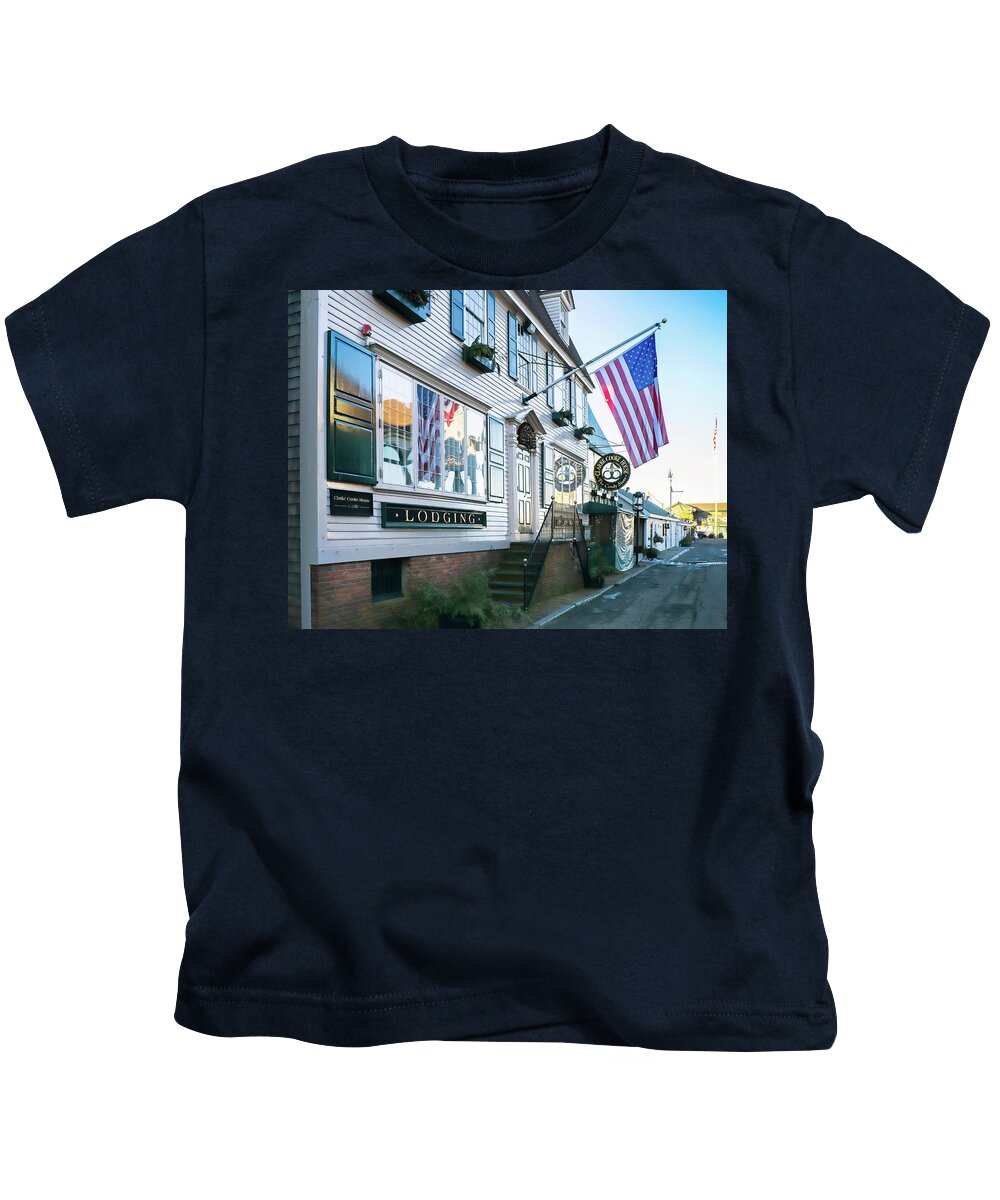Newport Kids T-Shirt featuring the photograph A Newport Wharf by Nancy De Flon