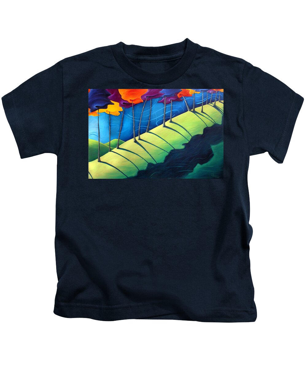 Landscape Kids T-Shirt featuring the painting All The Same In The End by Richard Hoedl