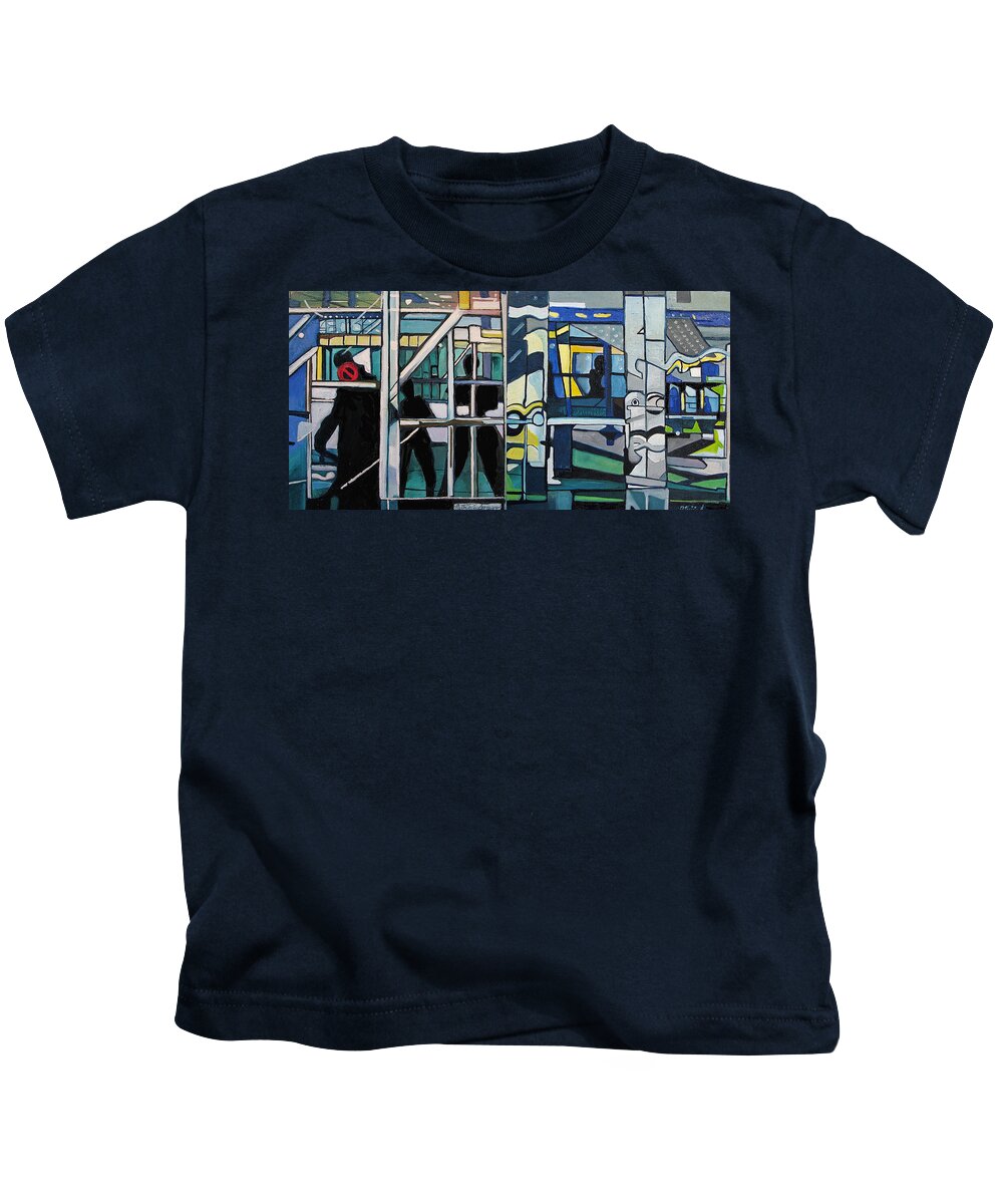 Abstract Kids T-Shirt featuring the painting Atlanic City Abstract No.1 by Patricia Arroyo
