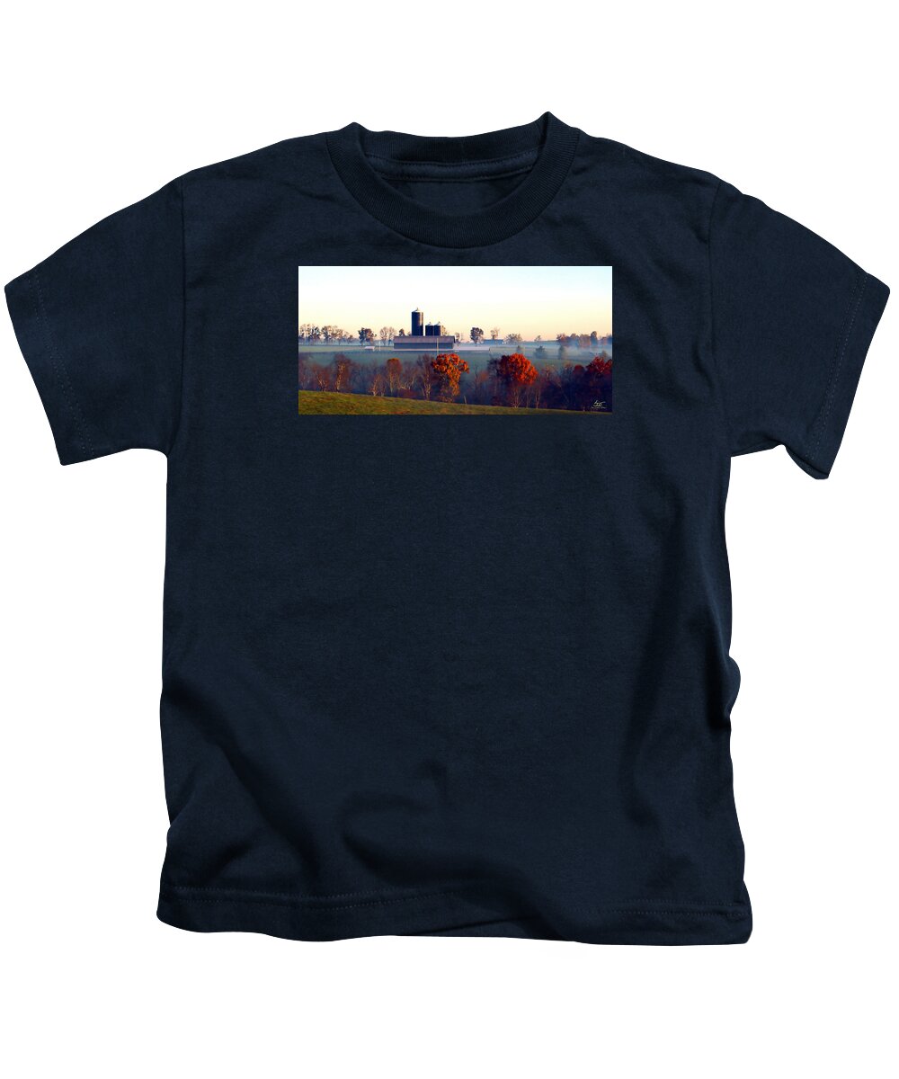 Landscape Kids T-Shirt featuring the photograph Barn and Silo 3 by Sam Davis Johnson