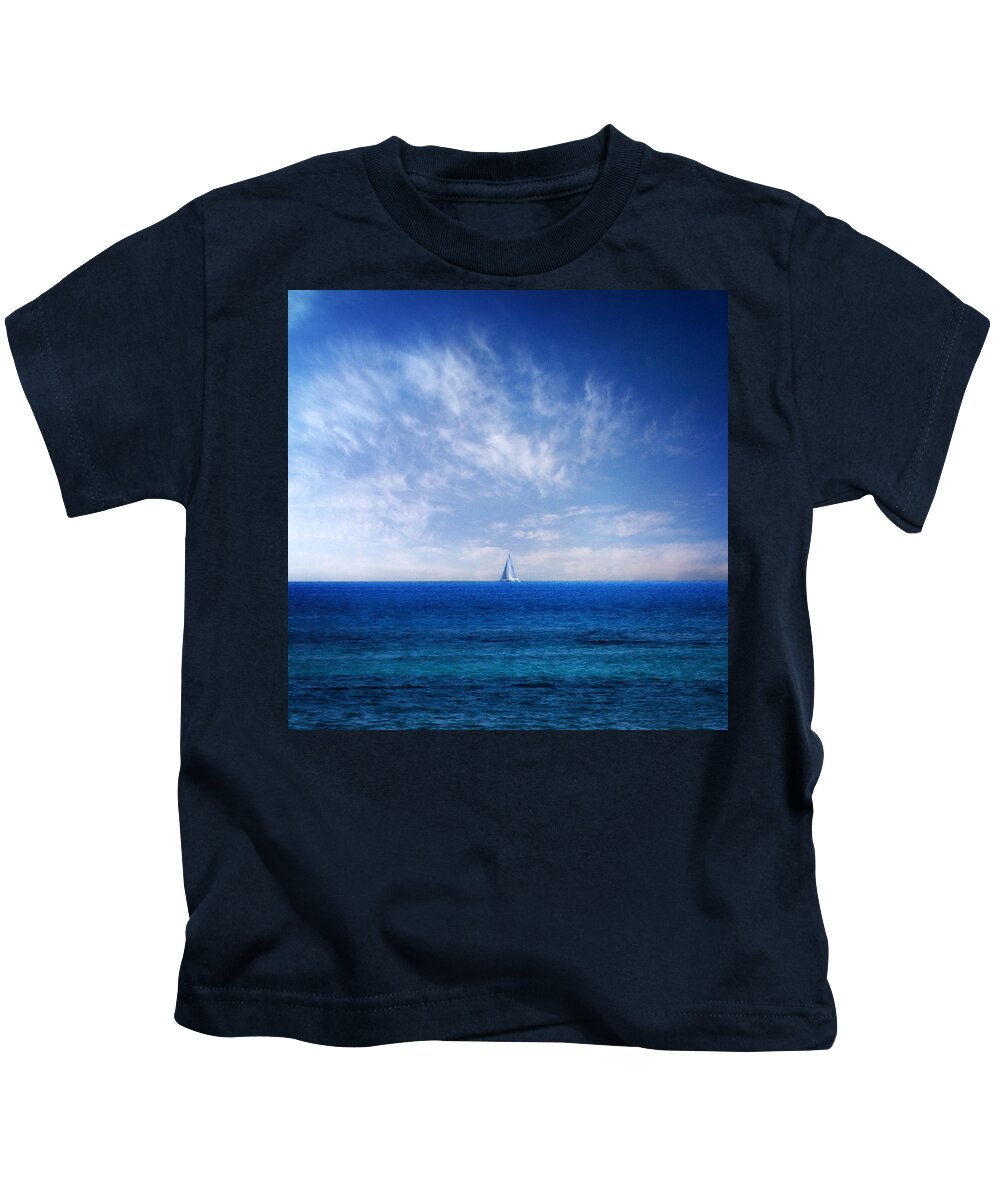 Background Kids T-Shirt featuring the photograph Blue Mediterranean by Stelios Kleanthous