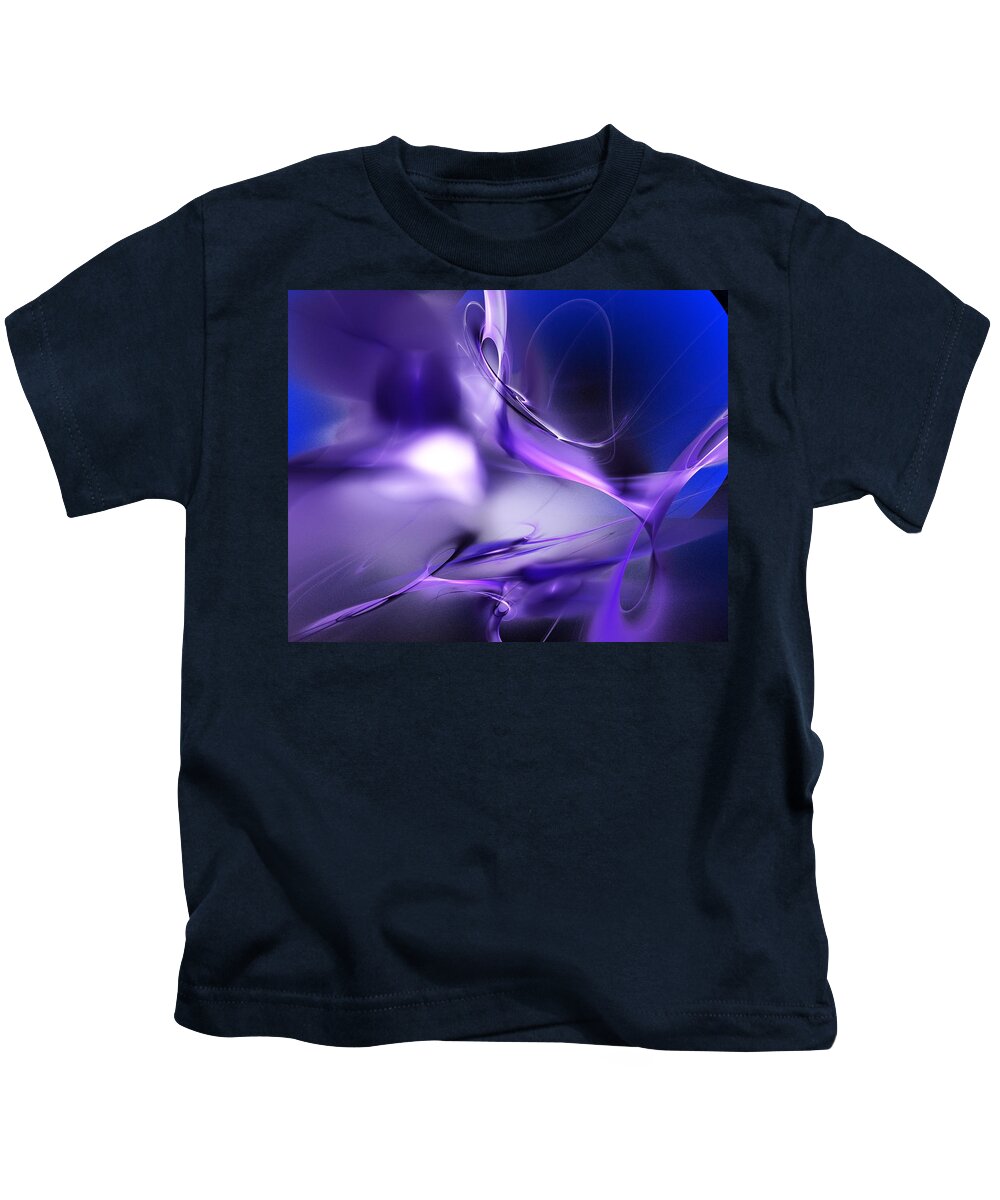 Abstract Kids T-Shirt featuring the digital art Blue Moon and Wine Spirits by David Lane