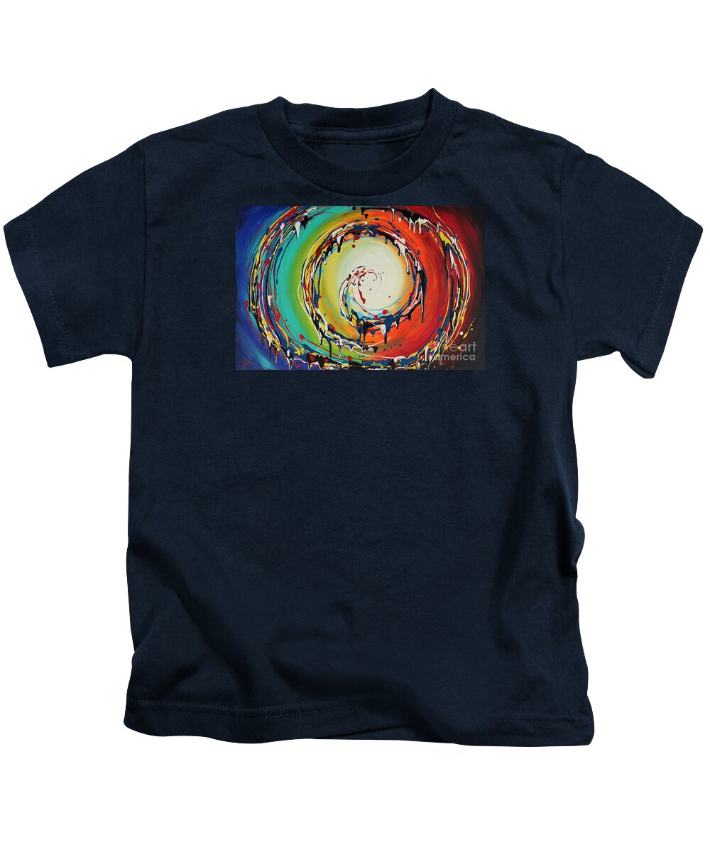 Swirl Kids T-Shirt featuring the painting Colorful Swirls by Preethi Mathialagan