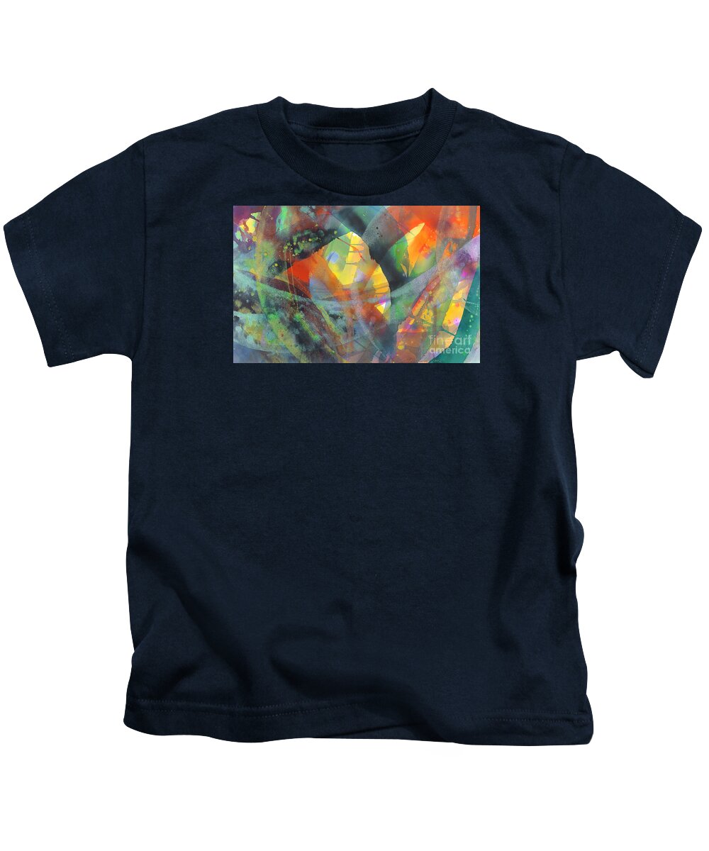 Abstract Kids T-Shirt featuring the painting Connections by Lucy Arnold