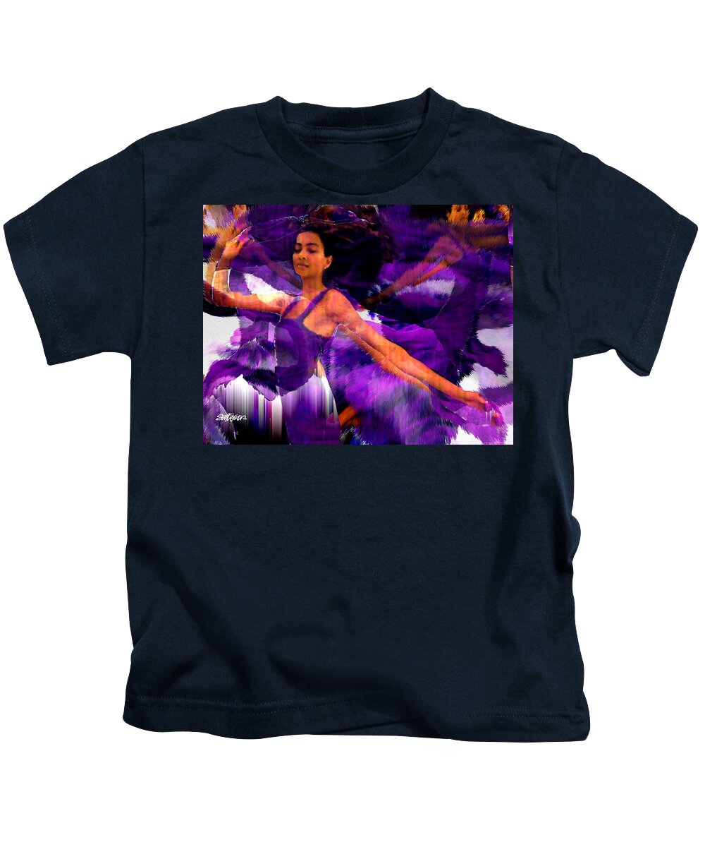 Mystical Kids T-Shirt featuring the digital art Dance of the Purple Veil by Seth Weaver