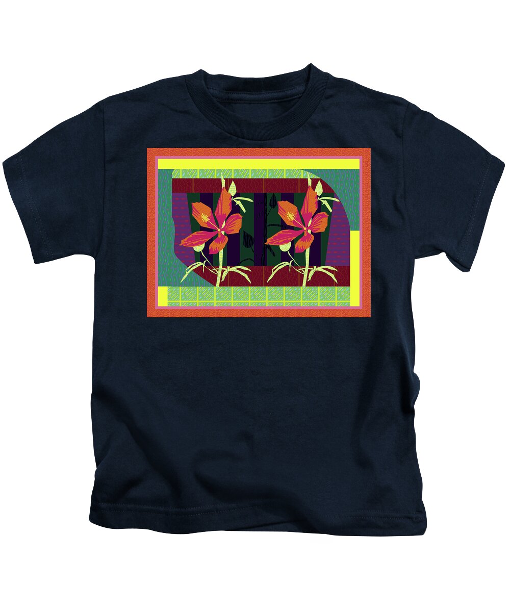 Digital Kids T-Shirt featuring the digital art Dancing Flowers by Rod Whyte