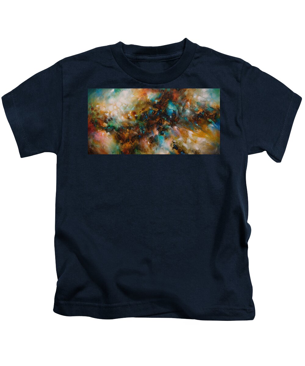 Abstract Kids T-Shirt featuring the painting 'Deniable Space' by Michael Lang