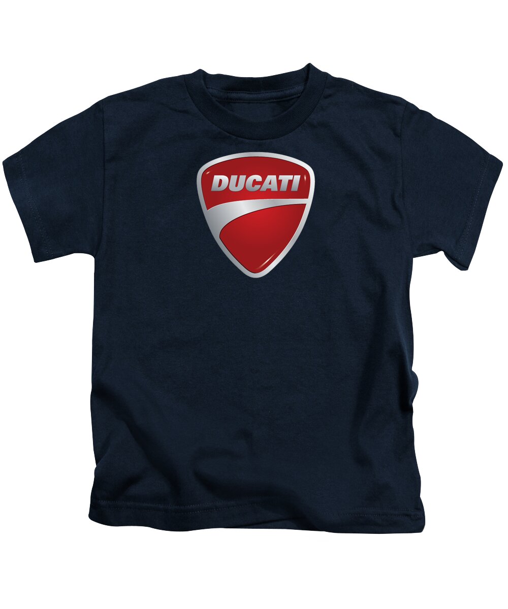 Ducati Kids T-Shirt featuring the photograph Ducati by Moonlight by Movie Poster Prints