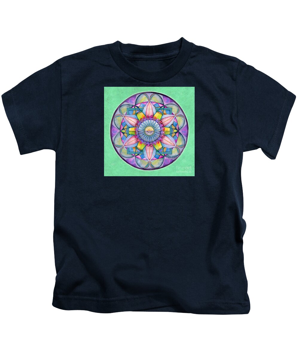 Mandala Kids T-Shirt featuring the painting End Of Sorrow Mandala by Jo Thomas Blaine