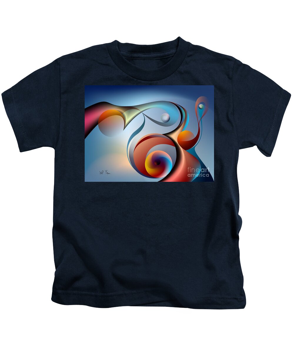Eternal Movement Kids T-Shirt featuring the digital art Eternal Movement - Wrapping by Leo Symon