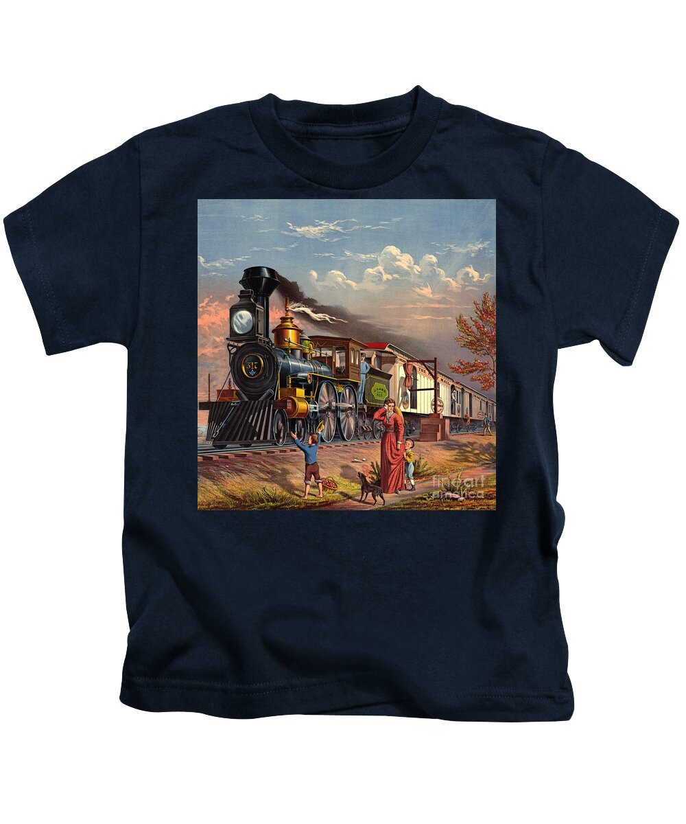 Fast Mail 1875 Kids T-Shirt featuring the photograph Fast Mail 1875 by Padre Art